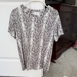 Socialite Snake Print Top - Gray and White